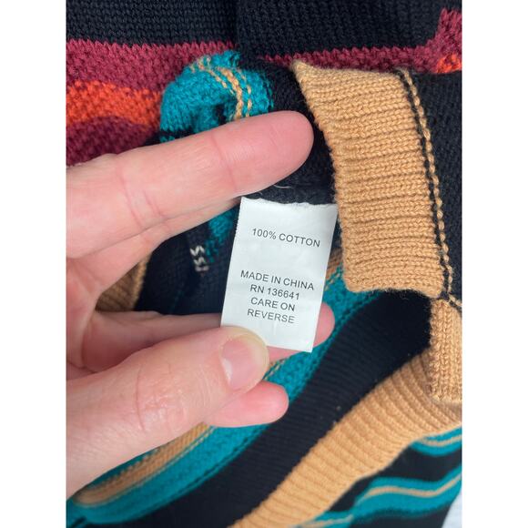 Cotton & Rye Western Popover Hooded Sweater Rodeo Southwestern Medium Cotton - Picture 5 of 8